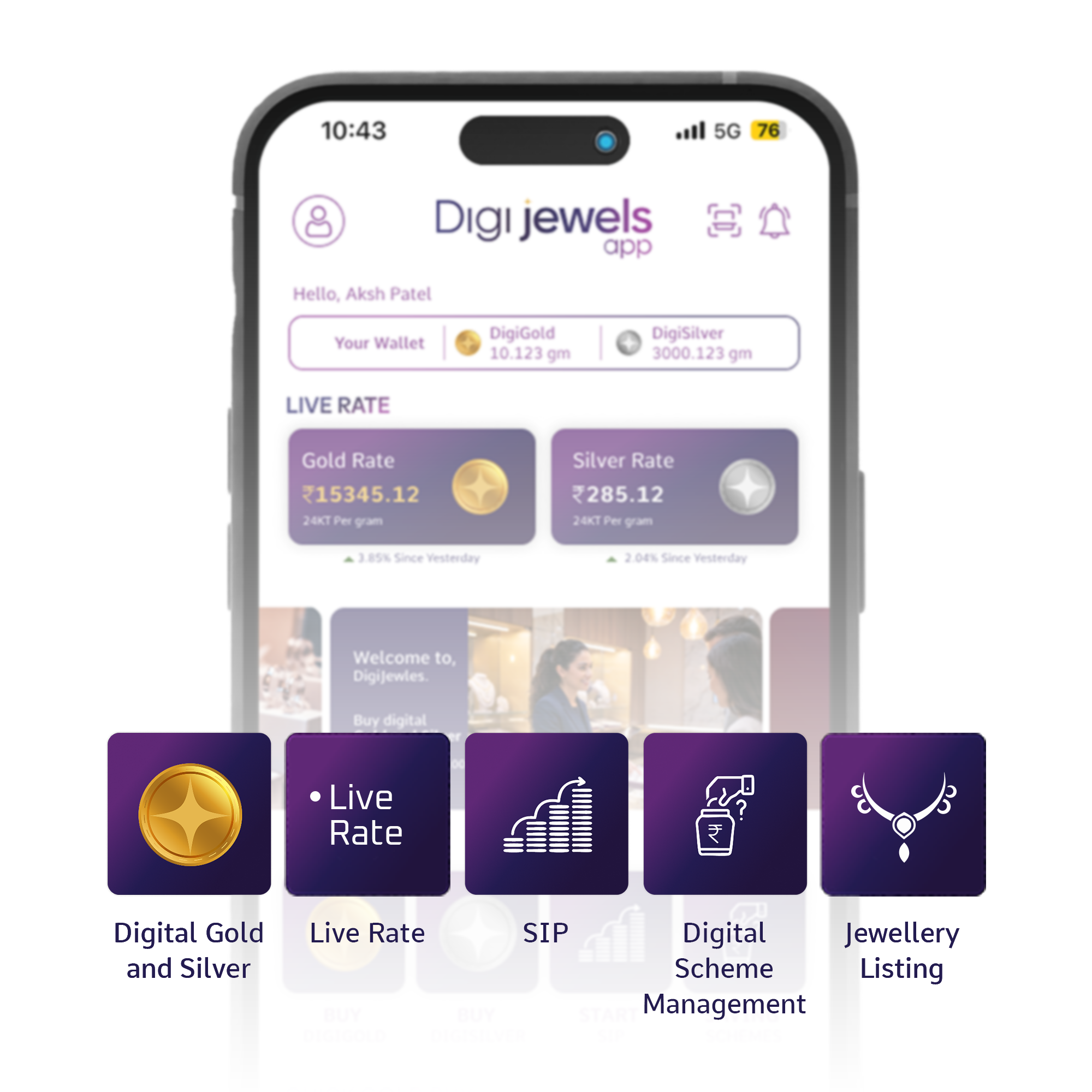 Digi Jewels App Mockup